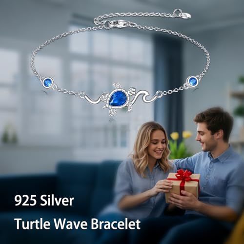 YAFEINI Ankle Bracelets for Women Sterling Silver Mermaid Turtle Ladybug Butterfly Moon Star Pineapple Anklet Link Chain Anklets Jewelry Gifts for Women - style: Silver Turtle Bracelet
