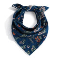 Navy Blue Floral Bandana, 21.7" Square Cotton Bandana Headscarf Hair Handkerchief, Women Bandanas Headbands for Beach Camping Running
