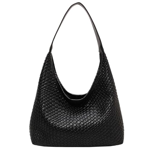 2026 Leather Tote Bag for Women Top-handle Shoulder Bag, Hobo Bags Large Capacity Soft Vegan Crossbody Handbag Underarm - color: Black