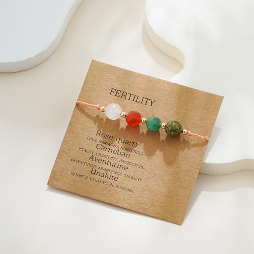 Empath Anxiety Calming Protection Bracelets Gifts for Her, Natural Healing Natural Stone Beaded Bracelet Healing Bracelets Jewelry for Women - color: Fertility 2