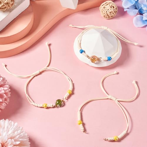Adjustable Slider Bracelets Colorful Half Finished Bracelets Adjustable Beaded Bracelets DIY Friendship Bracelets for Women Jewelry Making Gifts Supplies - color: Milky White Colors