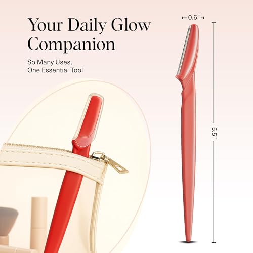 Kitsch Dermaplane Razor for Women Face – Face Razors for Women & Men, Eye Brow Razors & Face Shaver – Exfoliating Facial Razor & Dermaplaner as Skin Care Tool for Smoother Skin - Coral, 12 pcs - color: Coral, size: 12 Count (Pack of 1)