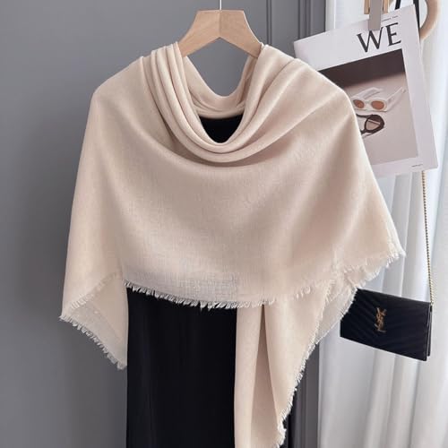K-Elewon Large Square Scarf 51" Cotton and Linen Hand feel Scarf Fashion Scarves Hair Wrapping Scarfs Neck Scarves for Women - color: H2309