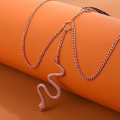 Snake Leg Chain for Women, Sexy Serpent Charm Thigh Garter, Summer Bikini Skirt Beach Party - style: B lace gold
