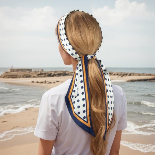 RIIQIICHY Hair Scarf for Women Like Silk Scarves Headband Neck Scarfs Twilly Purse Accessories - color: C016
