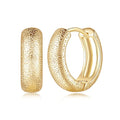 SPACMAG 14K Gold Hoop Earrings, Dot-Textured, 16mm x 5mm, Women's Hoop Earrings, 2 Count