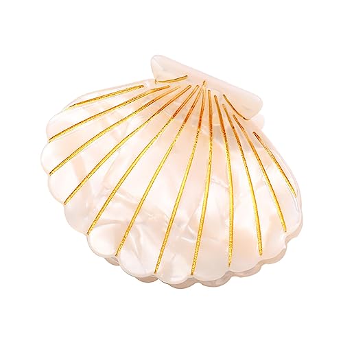 Shell Claw Clip,Acetate Hair Clips,Small Hair Clips for Women,White - color: White