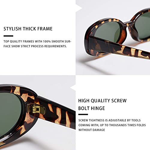 VANLINKER Polarized Retro Oval Sunglasses for Women and Men Small 90s Style VL9580 - color: C2 Tortoise Frame/G15 Lens