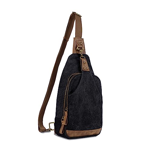 Glacier Canvas Concealed Carry Sling Bag Crossbody Backpack Purse for Men Women | Concealed Carry - color: Black