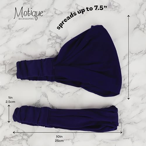 Motique Accessories Wide Cotton Head Band Solid Boho Yoga Style Soft Hairband for Women (Purple) - color: Purple
