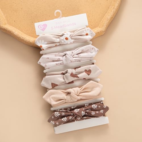 Baby Headbands Soft Stretchy Baby Girl Bows Newborn Infant Toddler Headwrap Hair Accessories - color: Coffee