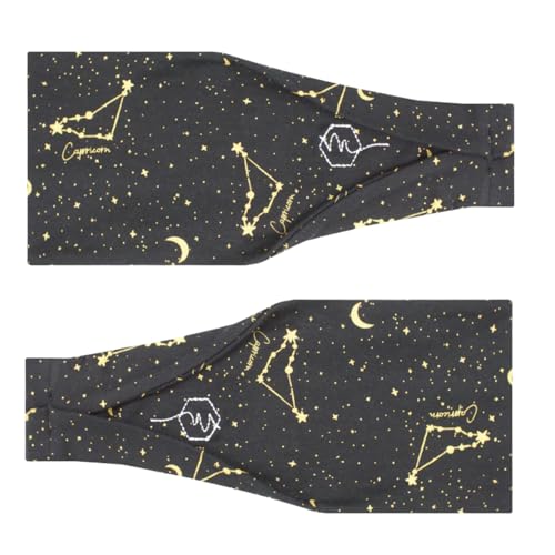 Maven Thread Wide Workout Headbands for Women – Non-Slip Sweatbands for Gym, Running & Yoga - color: Capricorn
