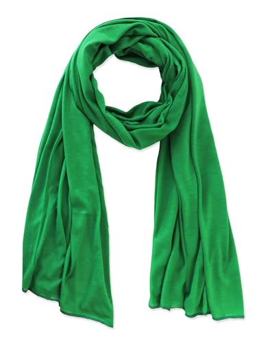 vabovin Head Wraps for Black Women Stretch Jersey Knit Turban Headwrap Solid Color Headscarf Headband Shawl - color: 30- Leaf Green