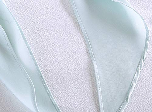GERINLY Solid Color Long Neckerchief Pure Skinny Scarf Necktie for 50's Costume Party Wedding Cosplay Accessory Headband - color: Greenblue