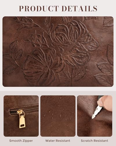 Crossbody Bags For Women, Vegan Leather Crossbody Purses with Boho Strap, Daily Travel Shoulder Handbag - color: Coffee Brown
