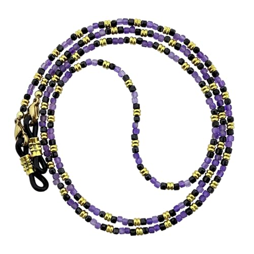 Damanse Beaded Glasses Chain,Eyeglass & Sunglass Strap For Women Stylish - color: Agate Amethyst