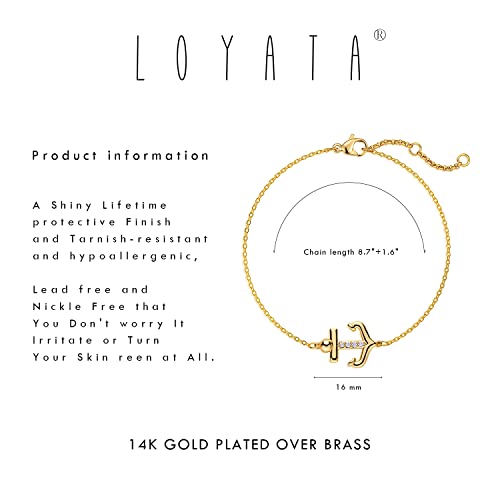 LOYATA Dainty Ankle Bracelet,14K Gold Plated Tiny Bead Anklet Dainty White Cubic Zirconia Cross Tassel Foot Chain Cute Lucky Moon Evil Eye Foot Jewelry Boho Anklets for Women - color: Anchor