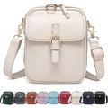 Leather Crossbody Bag for Women,Anti-Theft Messenger Bag with Large Capacity,Built-in Purse Card Slots Shoulder Sling Bag - color: White