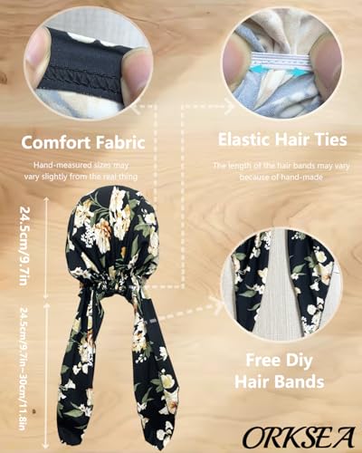 Chemo Headwear for Women Pre-Tied Head Scarf Headwraps Soft Turbans Cancer Hats Chemo Beanie Coverings Scarves - color: Black Pattern