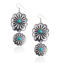 Rustic Couture's Western Earrings for Women Cowgirl Country Concho Dangling Western Statement Jewelry - color: H-Turquoise