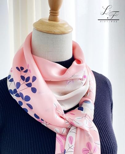 Hioyiwse Head Scarf Hair Neck Scarves For Women Purse Bag Scarfs For Handbags Silky Long Thin Satin Headscarf Fashion - color: B22-pink Plum