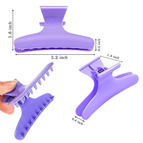 Ondder Hair Clips, 12 Pack - Butterfly Hair Clips Clamps Claws Pro Salon Hair Clips for Cutting, Styling, Sectioning, Coloring Hair - Hair Accessories for Women Girls - color: Black & Blue & Purple