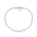 Amberta Women's 925 Sterling Silver Heart Bracelet - color: Silver