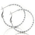 ToHeart Gold Silver Beaded Hoop Earrings with Delicate Textures Elegant Daily Wear Birthday Gift - style: Silver