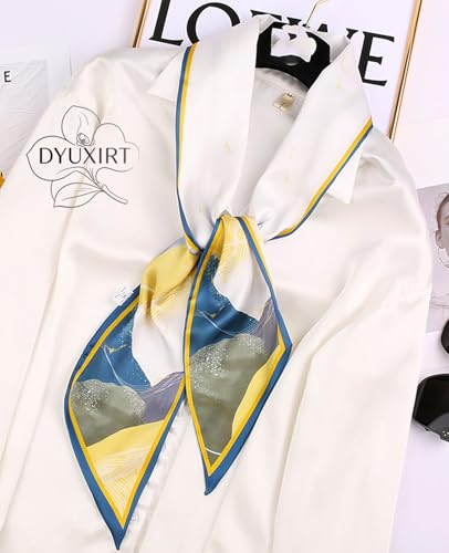 Head Scarf Purse Handle Neck Satin Hair Scarfs For Bag Lightweight Silky Long Thin Women's Fashion Scarves 59 * 5.9” - color: H17-underwater World(59*5.9inch)