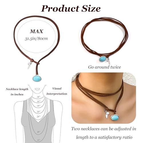 HUASAI Choker Necklace for Women Boho Necklaces Country Concert Outfits for Women Layered Western Choker Necklace Boho Cowgirl Jewelry Accessories Dress - color: B:Turquoise Boho Choker Necklace