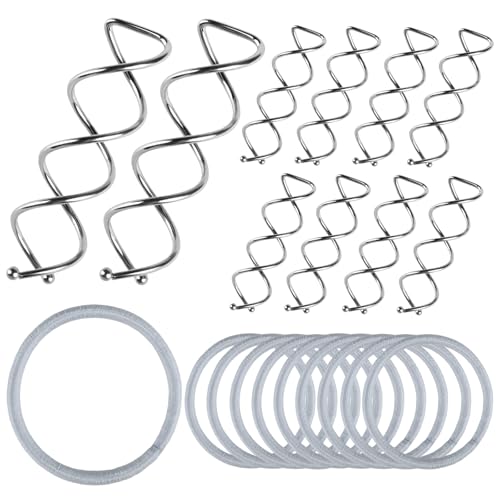 Teenitor 20PCS Spiral Hair Pins, Spiral Bobby Pins Hair Pins for Buns, Hair Twist Spin Pins for Hair, Hair Bun Maker for Women, Girls with 10 Hair Ties, Silver - color: Silver
