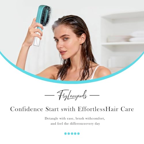 2-in-1 Manual Non-Electric Detangler Hair Brush with Built-In Mister Spray, Wet & Dry Detangling Brush for Curly, Wavy & Straight Hair, No-Tangle Anti-Frizz Brush，Reservoir 50ml（Mint Turquoise) - color: Mint Turquoise