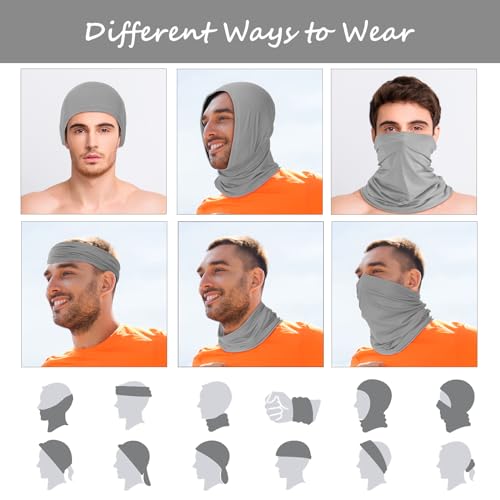 Geyoga 6 Pieces Summer UV Protection Cooling Neck Gaiter Face Clothing Neck Gaiter Mask Scarf Sunscreen Breathable Bandana - color: Cute Colors