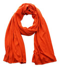 vabovin Head Wraps for Black Women Stretch Jersey Knit Turban Headwrap Solid Color Headscarf Headband Shawl - color: 07- Orange