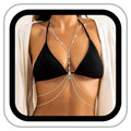 14k Gold Plated Cross Waist Body Chain for Women, Sexy Bra Body Chains & Belly Chain, Waist Beach Jewelry for Vacation Accessories - style: 9 diamonds - silver