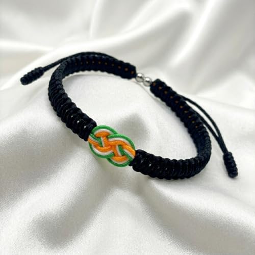 LAMIBEE Infinity Country Pride, Country Flag Code Bracelet, Protection and Lucky Sufer String Bracelet, Tibetan Wrist Wrap Bracelet, Boho Style Rope Bracelet for Women, Men, String Thread Bracelets - style: Ireland