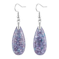 Stone Drop Earrings for Women Earrings Teardrop Jasper Stone Dangle Earrings - color: Light Purple-Silvery Hook