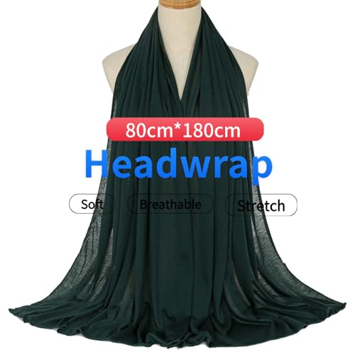 Harewom Head Wraps for Black Women Stretch Head Scarf Long African Hair Wraps Turban Headwraps Jersey Headbands - color: 1pcs -Dark Green