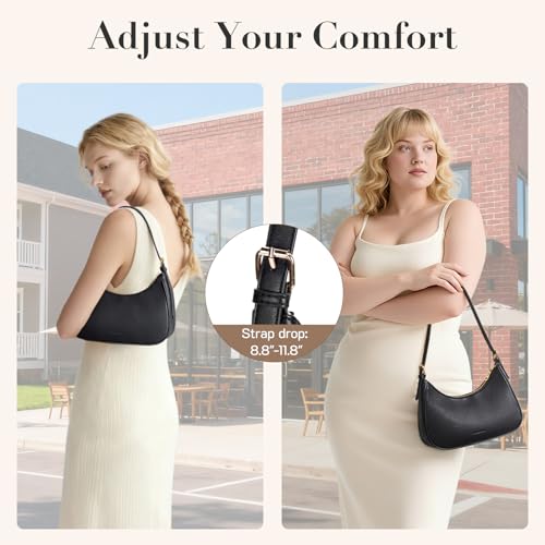Missnine Purses for Women, Shoulder Bag Small Handbags Vegan Leather Underarm Bags Trendy Hobo Cute Clutch Purse - color: 1-white【adjustable Strap】