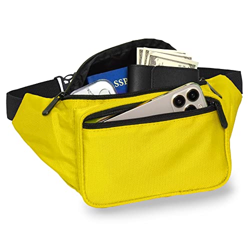 Yellow Fanny Pack Belt Bag I Mens Fanny Packs for Women Fashionable - Crossbody Bag Bum bag Waist Bag Waist Pack - Hands Free for Hiking, Running, Travel, Waterproof and more - color: Yellow