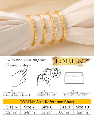 TOBENY Stackable Silver Gold Rings for Women Non Tarnish 14K Gold Plated Cubic Zirconia Ring Set Trendy Dainty Engagement Wedding Bands Thumb Rings Stacking Promise Statement Rings Jewelry Size 6-10 - color: 02-4Pcs Gold Stacking Rings
