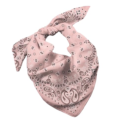 Gift Packaging Bandana for Men Women - 100% Cotton, Paisley, 22x22 In, 1 Pack - Large Bandanna Handkerchief Cowboy Hanky - color: Light Hot Pink
