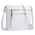 befen Genuine Leather Crossbody Hobo Purse for Women Soft Lightweight Leather Handbags with 2 Removable Straps - color: Y-white