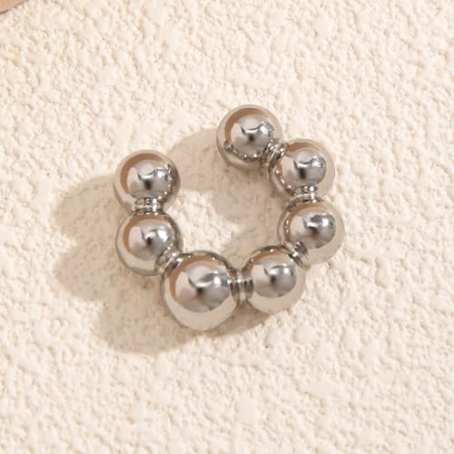 Gold Ear Cuff Earrings for Women Non Piercing 14K Gold Plated/Silver Cuff Clip On Cartilage Hoop Shining Cubic Zirconia Twisted Chain Ear Clip On Earring for Women Chunky Ear Cuffs Earrings - color: B-silver