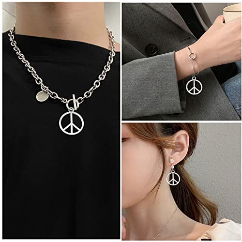 BronaGrand Sign Pendant Charms Alloy Peace Symbol Charms Peace Sign Beads Pendants Jewelry Charms Craft Supplies for DIY Necklace Bracelet Jewelry Making Accessory - color: Silver