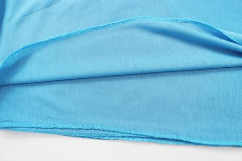 vabovin Head Wraps for Black Women Stretch Jersey Knit Turban Headwrap Solid Color Headscarf Headband Shawl - color: 17- Blue