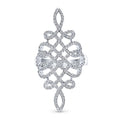Bling Jewelry Large Pave Cubic Zirconia Romantic Art Deco Vintage Style Elegant Full Finger Armor CZ Statement Swirl Infinity Ring For Women Teen.925 Sterling Silver