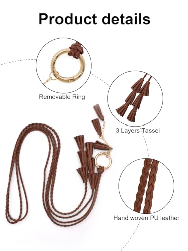 TeeYee Women Girls Multi Colors Braided Waist Tie Belt/Rope/Chain with Tassel Fringe Wrap Cloth Belts for Ladies Dress Pants - color: 286coffee