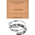 Morse Code Rings for Women, Stainless Steel Spinner Ring Fidget Rings for Anxiety Ring Morse Code Rings Inspirational Gifts Jewelry Women Birthday Graduation Gifts for Best Friends - style: 7 I Love You