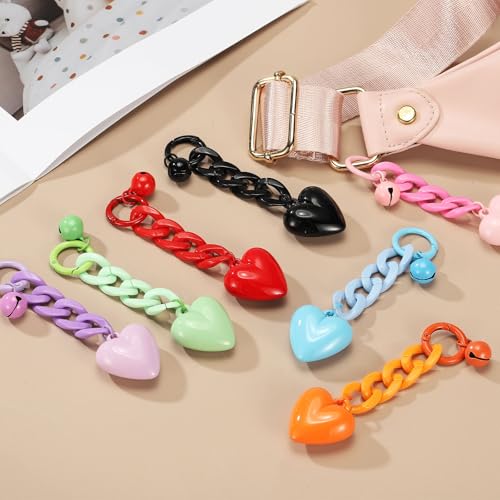 PATIKIL Cute Heart Keychain for Women, Heart Purse Charm Bag Charm Accessories for Handbag Car Purse Backpack - color: Orange